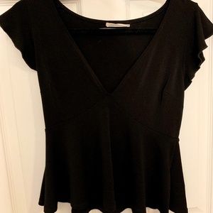 Black UO Cap Sleeve Blouse